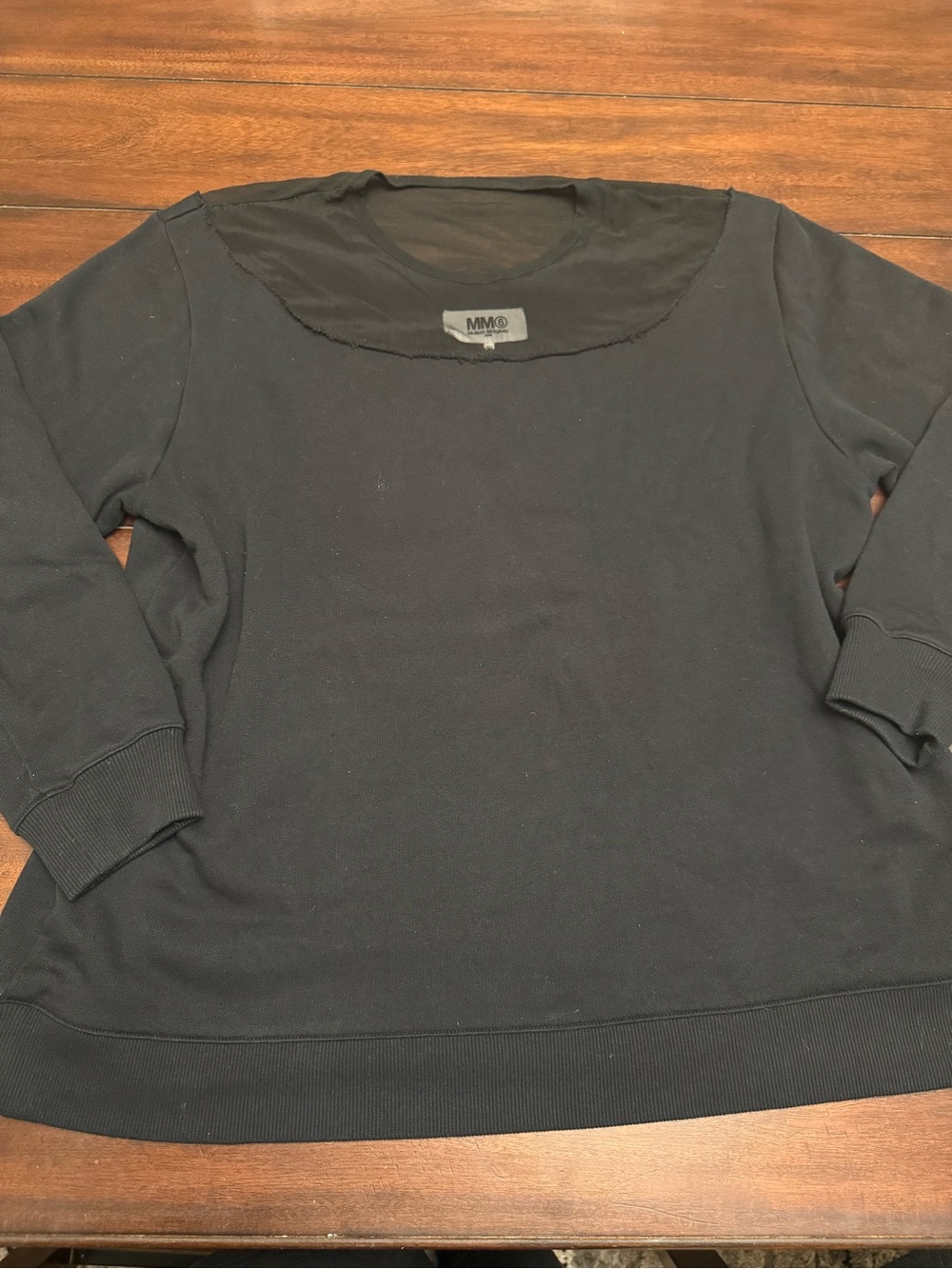 MM6 Maison Martin Margiela Black Off-the-Shoulder Sweatshirt